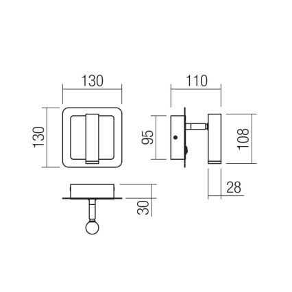 Redo 01-3091 - LED zidni reflektor CLOSER LED/6W/230V bela