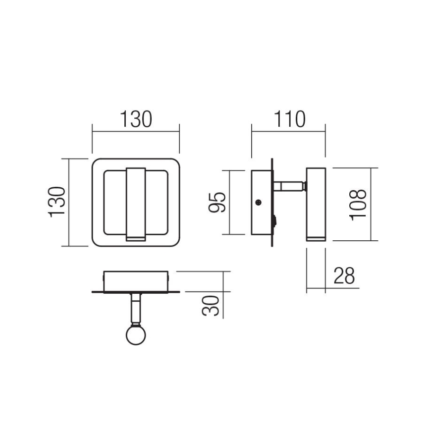 Redo 01-3091 - LED zidni reflektor CLOSER LED/6W/230V bela