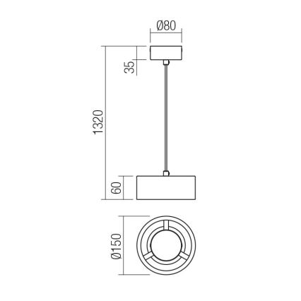 Redo 01-3099 - LED luster na sajli PUNKT LED/6W/230V prečnik 15 cm bela
