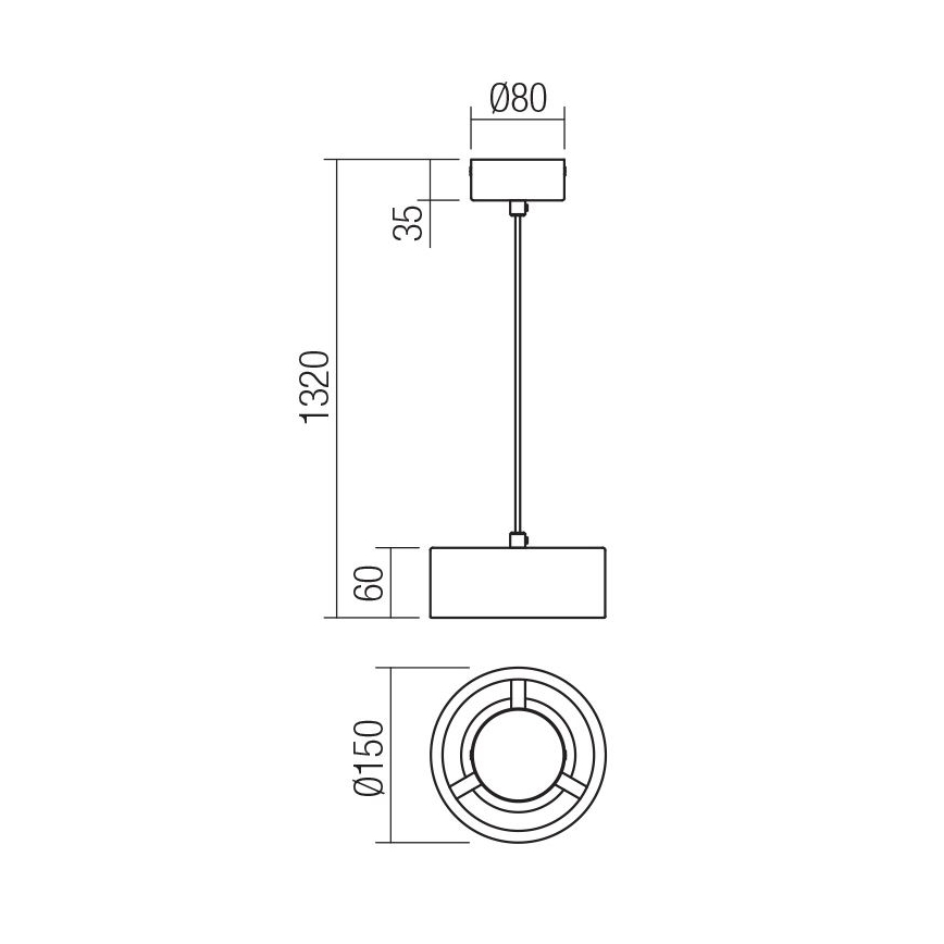 Redo 01-3099 - LED luster na sajli PUNKT LED/6W/230V prečnik 15 cm bela