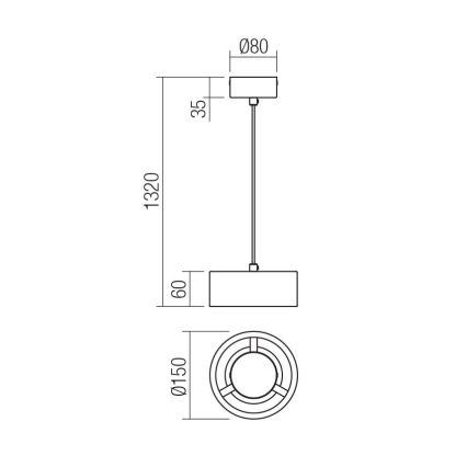 Redo 01-3100 - LED luster na sajli PUNKT LED/6W/230V prečnik 15 cm mesing