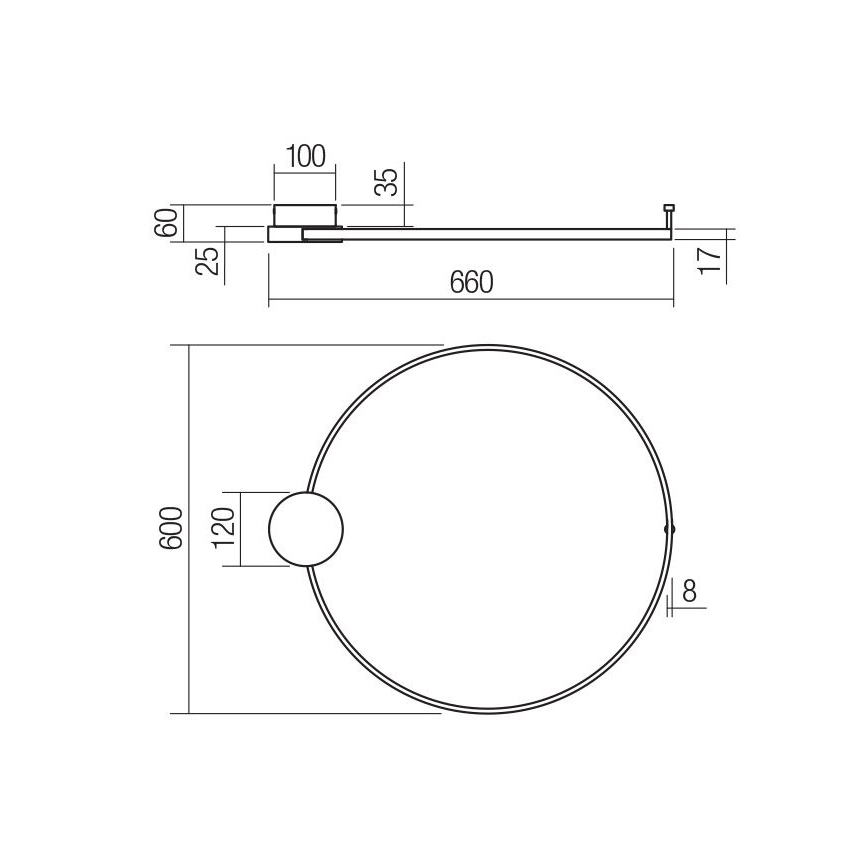 Redo 01-3103 - LED zidno svetlo ATOM LED/20W/230V prečnik 60 cm