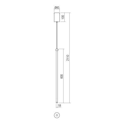 Redo 01-3115 - LED luster na sajli TABOO LED/9W/230V mesing