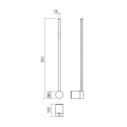 Redo 01-3120 - LED zidno svetlo TABOO LED/9W/230V belo