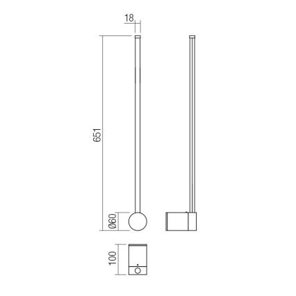Redo 01-3121 - LED zidna svetiljka TABOO LED/9W/230V mesing