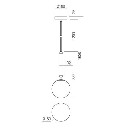Redo 01-3131 - Luster na sajli HAIKU 1xE14/28W/230V Ø 15 cm crna