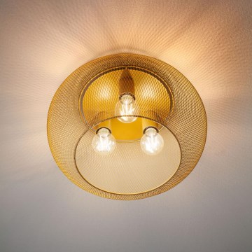 Redo 01-3139 - Plafonska lampa CROKET, 3x E27 (maks. 42 W), 230 V, prečnik 40 cm, zlatna