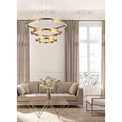 Redo 01-3181 - LED prigušiva luster na sajli CASTLE LED/80W/230V zlatna
