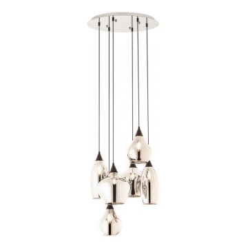 Redo 01-3194 - Luster na sajli TANNER, 6x E14 (maks. 28 W), 230 V, prečnik 47,2 cm