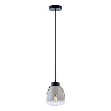Redo 01-3196 - Luster na sajli LUKE 1xE27/42W/230V prečnik 17 cm crna