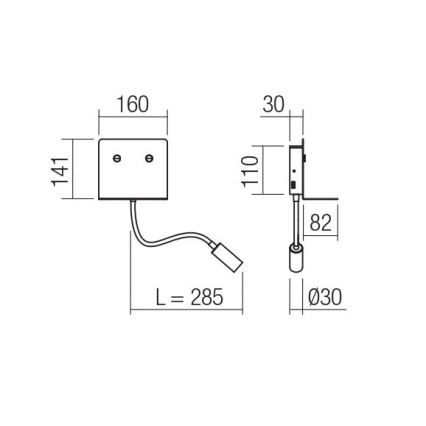 Redo 01-3210 - LED zidno svetlo sa fleksibilnom lampicom MOKA LED/6W + LED/3W/230V USB CRI90 bela