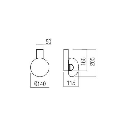 Redo 01-3240 - LED zidno svetlo SINCLAIR LED/6,5W/230V CRI 93 IP21 crna