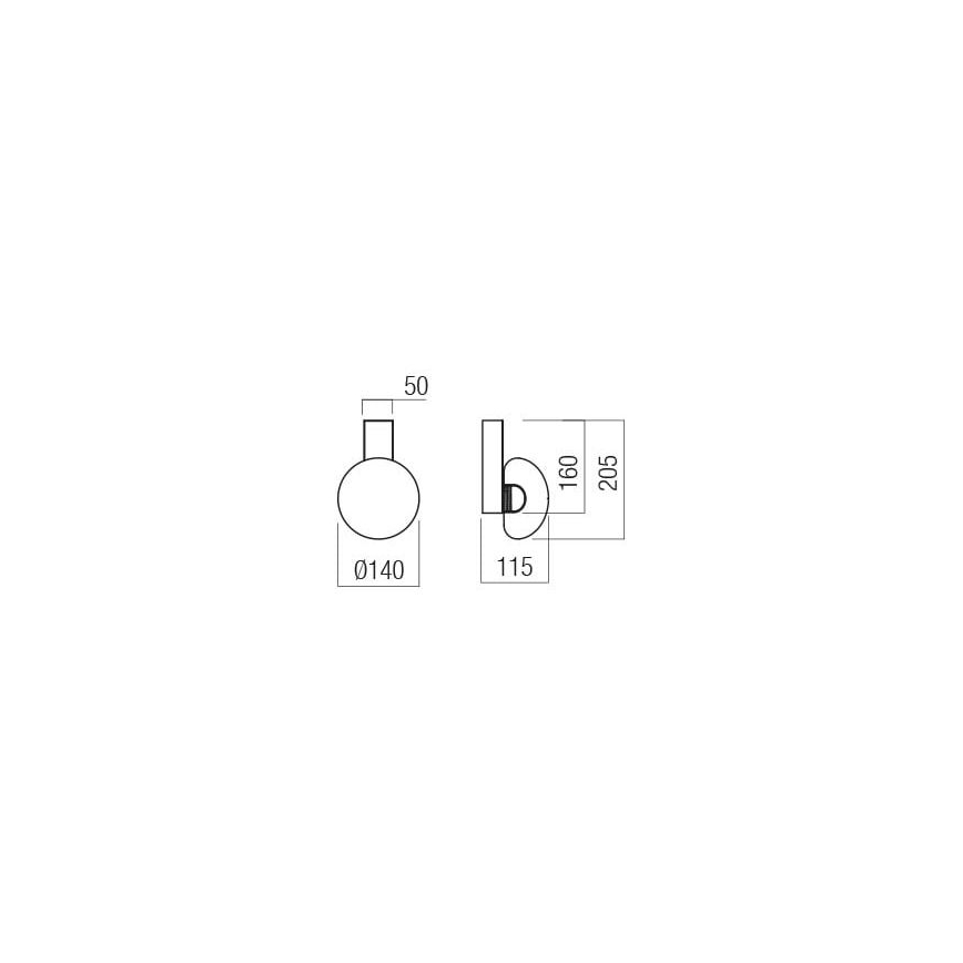 Redo 01-3240 - LED zidno svetlo SINCLAIR LED/6,5W/230V CRI 93 IP21 crna