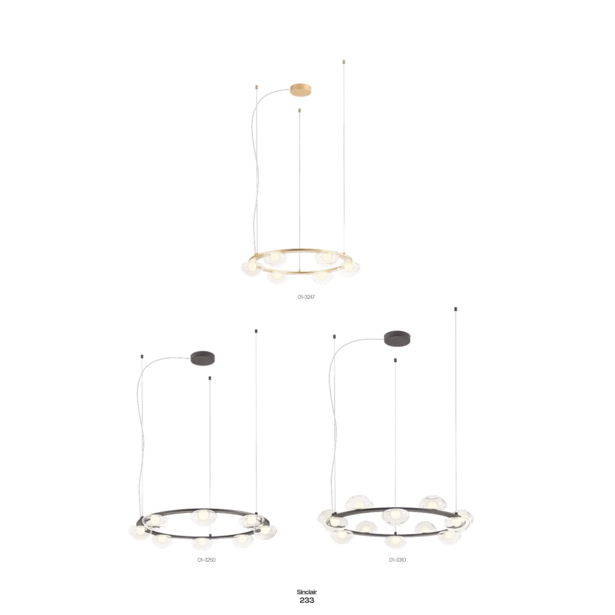 Redo 01-3248- LED prigušiva luster na sajli SINCLAIR LED/37,2W/230V CRI 93 IP21 crna