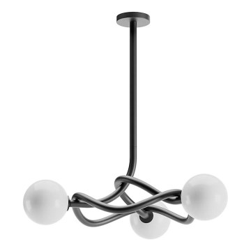 Redo 01-3257 - Luster na šipci CONFUSIO 3xE14/28W/230V prečnik 76 cm crna