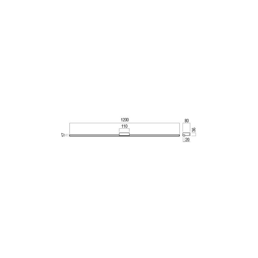 Redo 01-3276 - LED kupatilsko osvetljenje za ogledalo ASTON LED/24W/230V 3000/4000K 120 cm CRI 90 IP44 crna