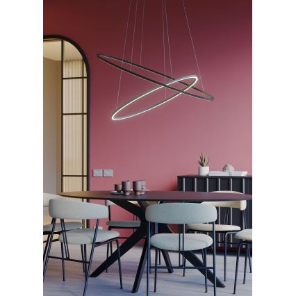Redo 01-3299 - LED prigušiva luster na sajli LEO LED/67W/230V 3000/4000K CRI 90 60x130 cm crna