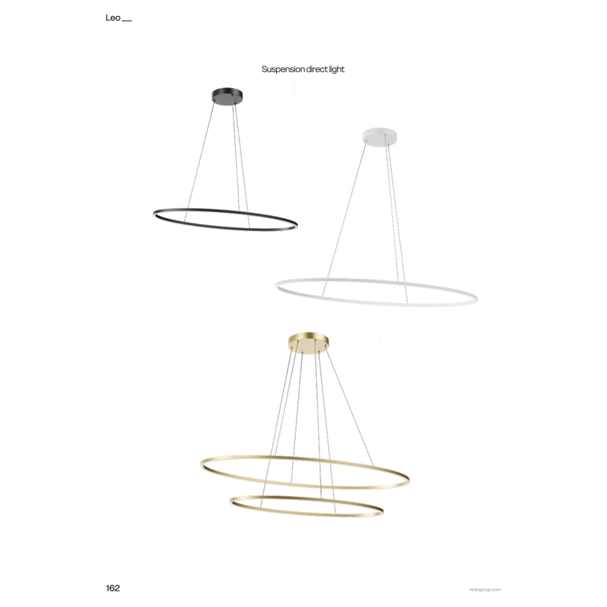 Redo 01-3299 - LED prigušiva luster na sajli LEO LED/67W/230V 3000/4000K CRI 90 60x130 cm crna