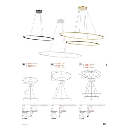 Redo 01-3300 - prigušiva LED luster na sajli LEO LED/115W/230V 3000/4000K CRI 90 60x130 cm bronzan