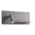 Redo 01-3316 - LED zidna reflektorska lampa BROOK LED/8W/230V + LED/3W USB CRI 90 crna, desna