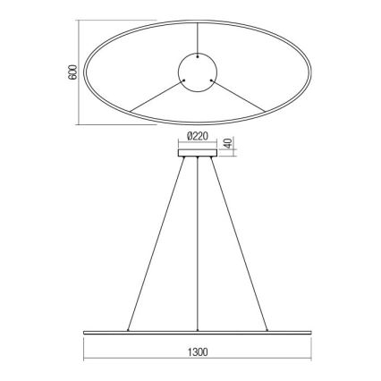 Redo 01-3341 - LED prigušiva luster na sajli LEO LED/67W/230V 3000/4000K CRI 90 60x130 cm bronzan