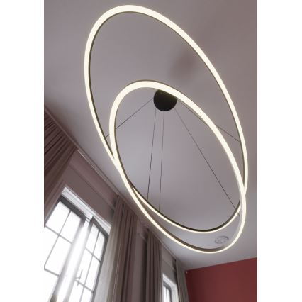 Redo 01-3343 - LEO LED luster na sajli, prigušiva, LED/115W/230V, 3000/4000K, CRI 90, 60x130 cm, crna