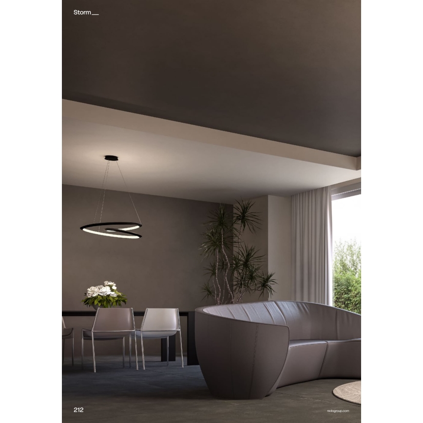 Redo 01-3378 - LED prigušiva luster na sajli STORM LED/60W/230V 3000/4000/6000K CRI 90 prečnik 80 cm crna