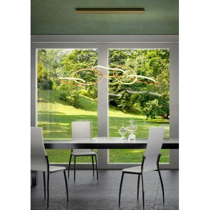 Redo 01-3392 - LED prigušiva luster na sajli BIAS LED/120W/230V 3000/4500/6500K CRI 90 zlatna