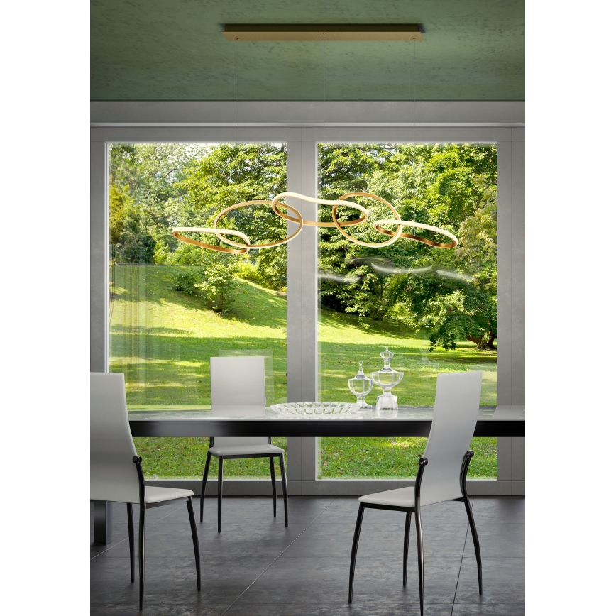 Redo 01-3392 - LED prigušiva luster na sajli BIAS LED/120W/230V 3000/4500/6500K CRI 90 zlatna