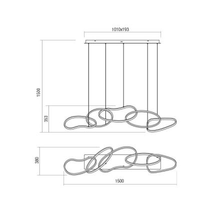 Redo 01-3392 - LED prigušiva luster na sajli BIAS LED/120W/230V 3000/4500/6500K CRI 90 zlatna