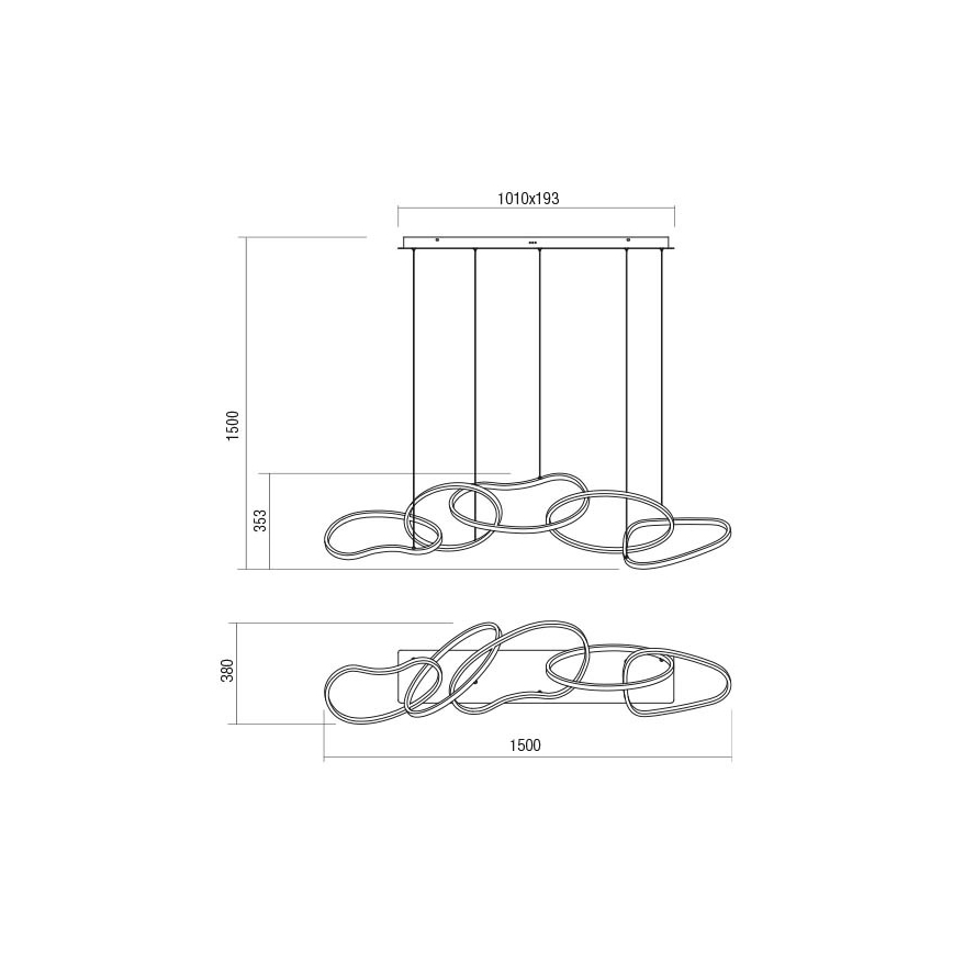 Redo 01-3392 - LED prigušiva luster na sajli BIAS LED/120W/230V 3000/4500/6500K CRI 90 zlatna