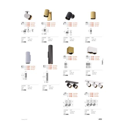 Redo 01-3402 - DELPHI plafonska spot svetiljka 2x GU10/7W/230V, zlatna