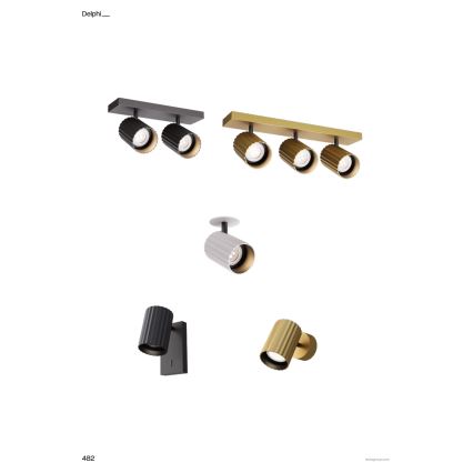 Redo 01-3403 - DELPHI spot svetiljka 2xGU10/7W/230V crna