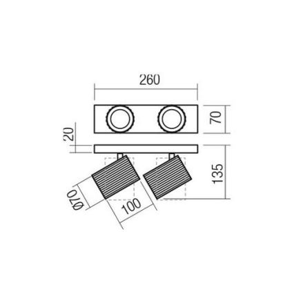 Redo 01-3403 - DELPHI spot svetiljka 2xGU10/7W/230V crna