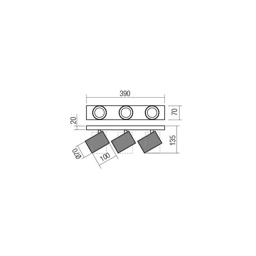 Redo 01-3406 - Spot svetiljka DELPHI 3xGU10/7W/230V crna