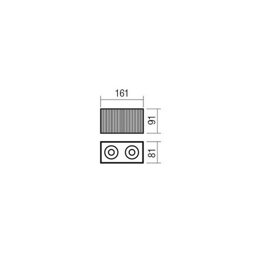 Redo 01-3412 - Spot svetiljka DELPHI 2xGU10/7W/230V 16,1x8,1 cm crna