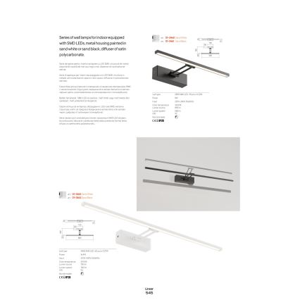 Redo 01-3461 - LED osvetljenje za slike LINEAR LED/8W/230V 35 cm CRI 92 crna