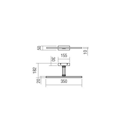 Redo 01-3461 - LED osvetljenje za slike LINEAR LED/8W/230V 35 cm CRI 92 crna
