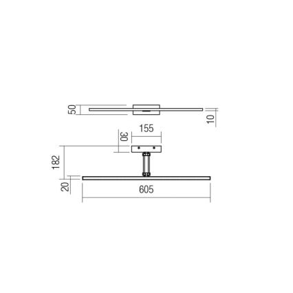 Redo 01-3463 - LED svetlo za slike LINEAR LED/8W/230V 60,5 cm CRI 92 crno