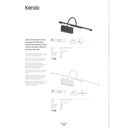 Redo 01-3467 - LED svetlo za slike KENDO LED/11W/230V 51,4 cm CRI 92 crna