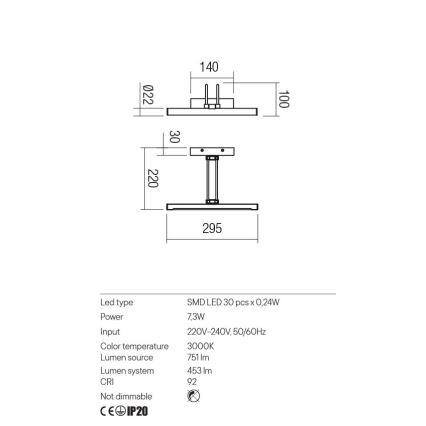 Redo 01-3468 - LED svetlo za slike IKON LED/7,3W/230V 29,5 cm CRI 92 bela