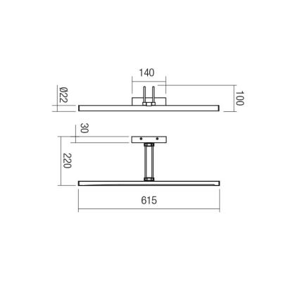 Redo 01-3471 - LED rasveta za slike IKON LED/16,4W/230V 61,5 cm CRI 92 crna
