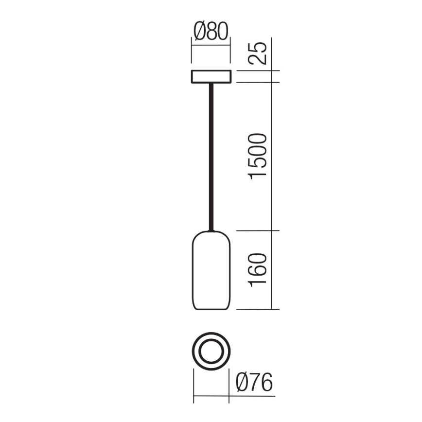 Redo 01-3474 - Luster na sajli BOOM 1xGU10/10W/230V prečnik 7,6 cm crni