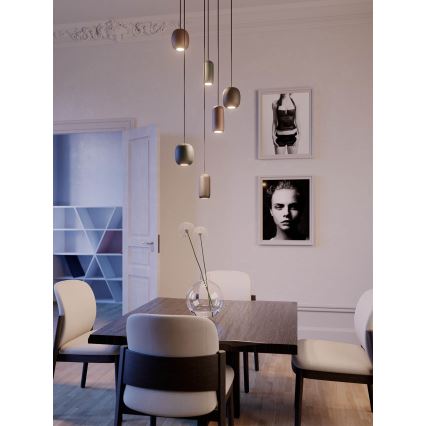 Redo 01-3476 - Luster na sajli BOOM 1xGU10/10W/230V Ø 7,6 cm braon