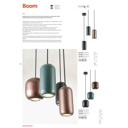 Redo 01-3476 - Luster na sajli BOOM 1xGU10/10W/230V Ø 7,6 cm braon