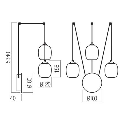 Redo 01-3485 - LED zidna lampa KHADI, prigušiva, 3xLED/5,5W/230V CRI 90 pr. 12 cm crna/dimna