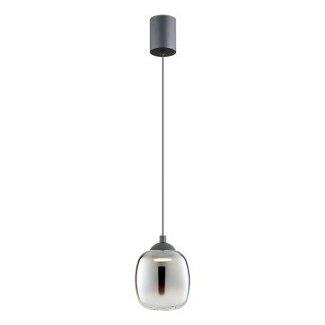 Redo 01-3486 - LED luster na sajli KHADI LED/6W/230V CRI 90 prečnik 12 cm crna/zadimljeno