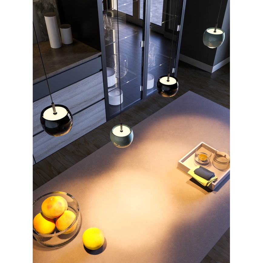 Redo 01-3549 - LED luster na sajli AVES LED/12W/230V prečnika 9,6 cm CRI 90 siva