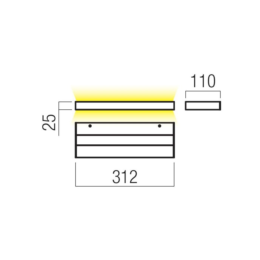Redo 01-3552 - LED zidno svetlo SEED LED/15W/230V belo