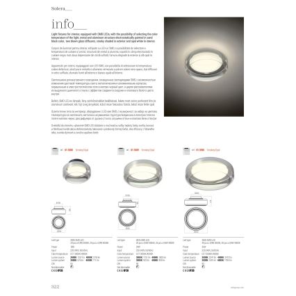 Redo 01-3588 - LED plafonsko svetlo SOLERA LED/18W/230V Ø 25 cm CRI 93 3000/4000K siva